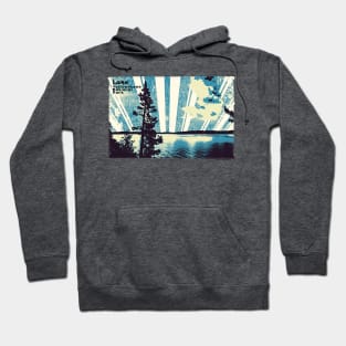 Retro Lake Yellowstone in blue Hoodie